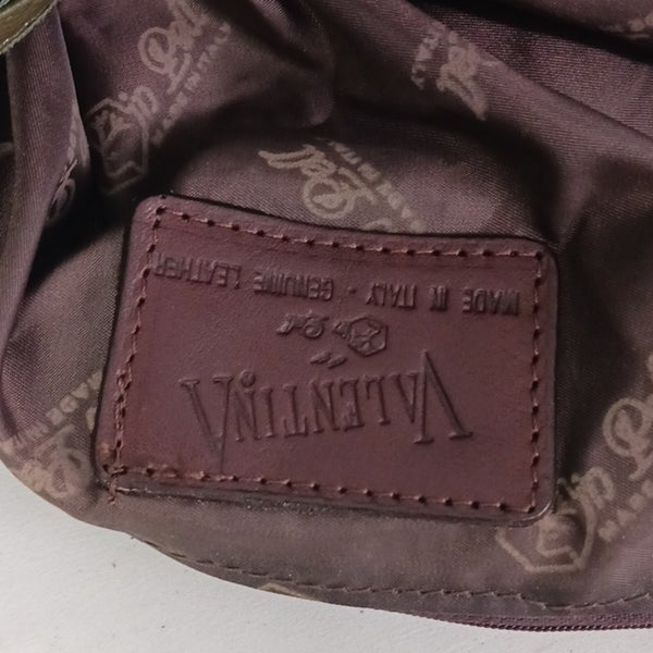 Valentina Olive With Brown Trim Bag