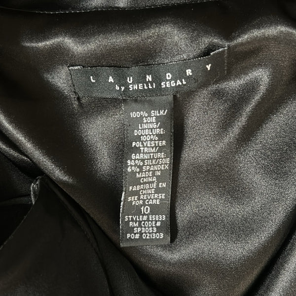 Laundry Blk Laced Front Silk Dress