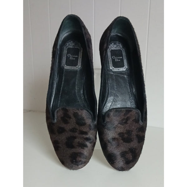 CHRISTIAN DIOR ANIMAL PRINT  PONY SHOES.