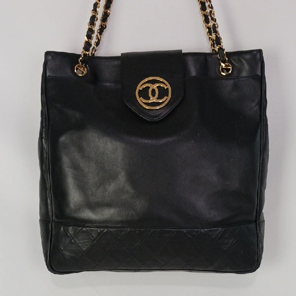 Chanel Large Tote Black with Chain Strap.