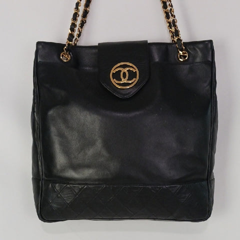 Chanel Large Tote Black with Chain Strap.