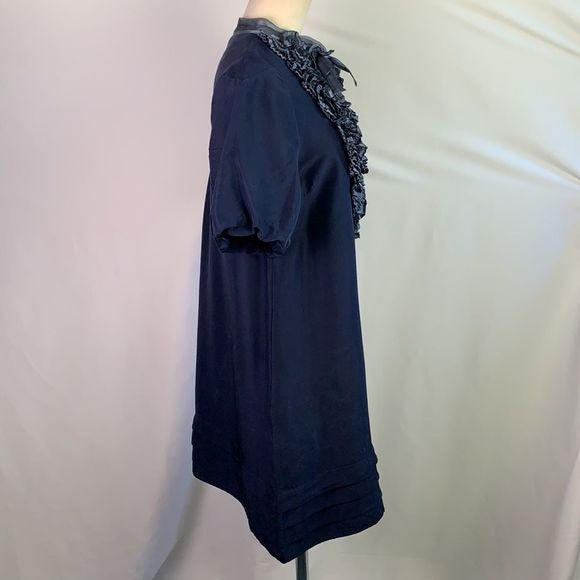Marc by Marc Jacobs Blue Ruffle front mini dress