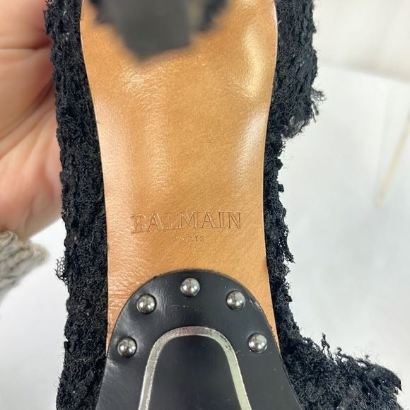 Balmain Black Tweed Pumps