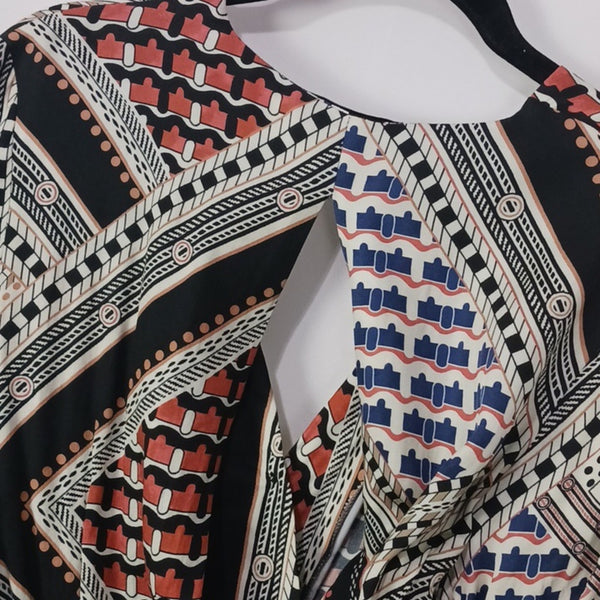 Reiss Multi Scarf Print Long Sleeve W Belt Dress.
