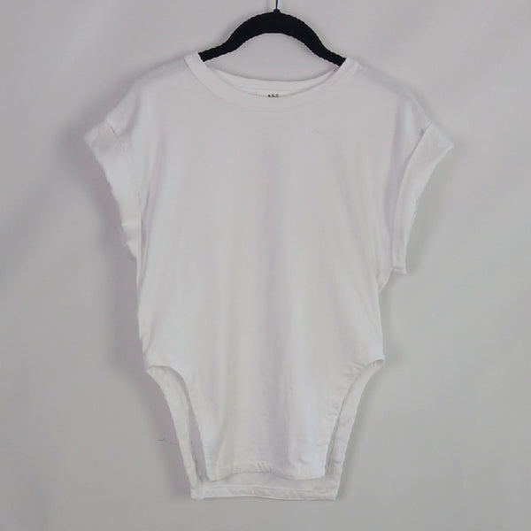 A.L.C. Classic White Cap Sleeve Cut Out Front T-Shirt