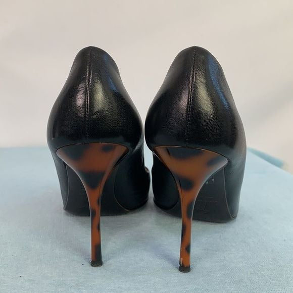 Giuseppe Zanotti Design black pumps with tortoise heels