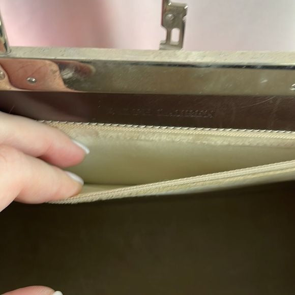 Ralph Lauren Brown Leather with Silver Frame Bag