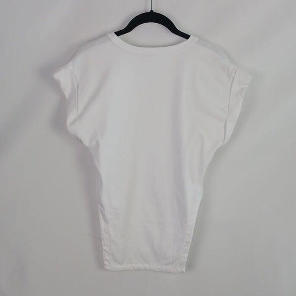 A.L.C. Classic White Cap Sleeve Cut Out Front T-Shirt