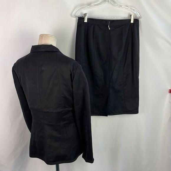 Narciso Rodriguez Black Bustier Layered Jacket And Skirt Set