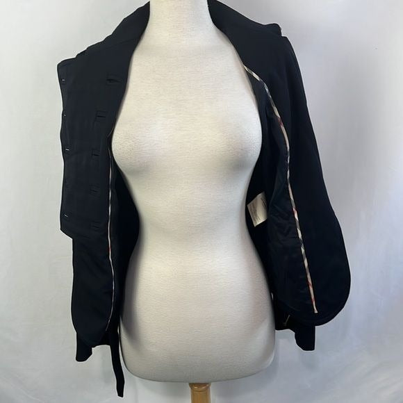 Burberry Black Double Breasted with Belt Jacket