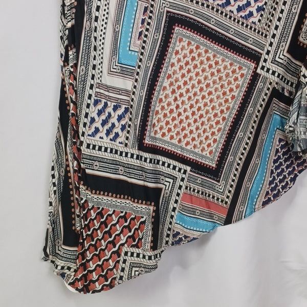 Reiss Multi Scarf Print Long Sleeve W Belt Dress.