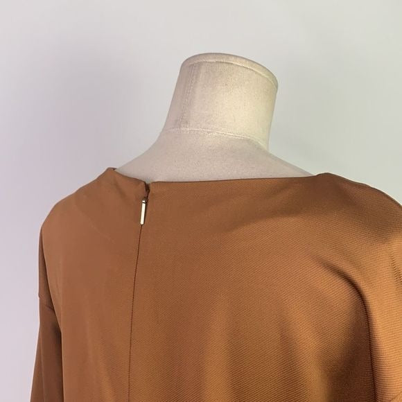 Hugo Boss NWT brown navy color block midi dress