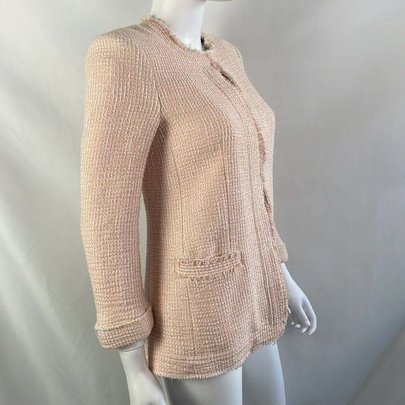 Alice + Olivia Pink Tweed 3/4 Jacket