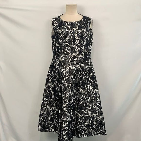 Miri White with Black Lace Overlay Dress