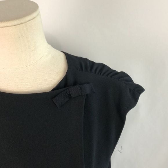 Miu Miu Black Midi With Snap Bow Back Dress