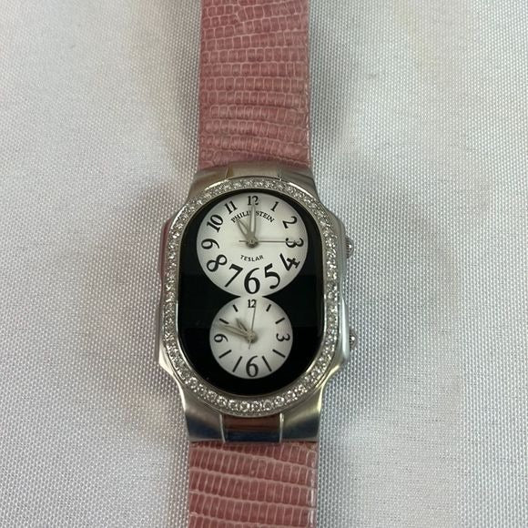 Philip Stein Oval with Diamonds Double Dial Watch
