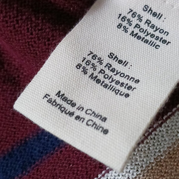 L'AGENCE Gold Cr Shimmer Striped Long Cardigan.