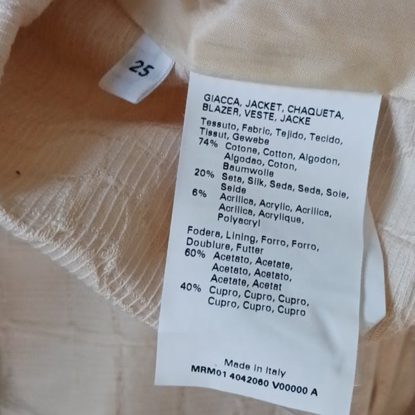 Marina Rinaldi Vintage Cream Textured Beaded Button Jacket