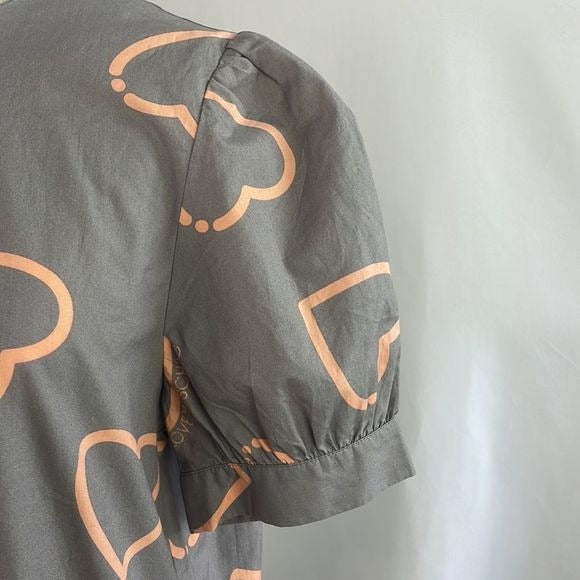 Moschino Grey With Pink Hearts Tulle Bottom Dress