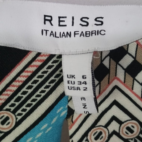 Reiss Multi Scarf Print Long Sleeve W Belt Dress.