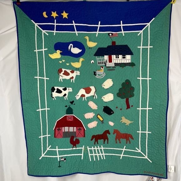 Judi Boisson Old McDonald Farm Quilted Blanket