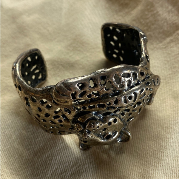 Emilia Castillo Vintage Sterling Jaguar Bracelet Cuff