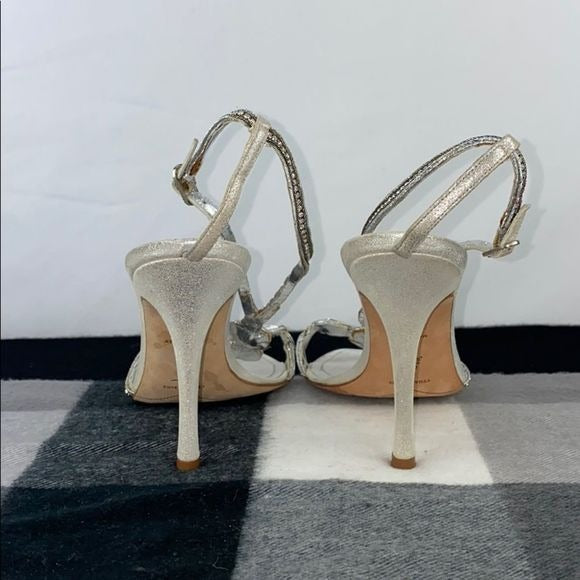 Rene Caovilla Crystal Ankle Strap Heels
