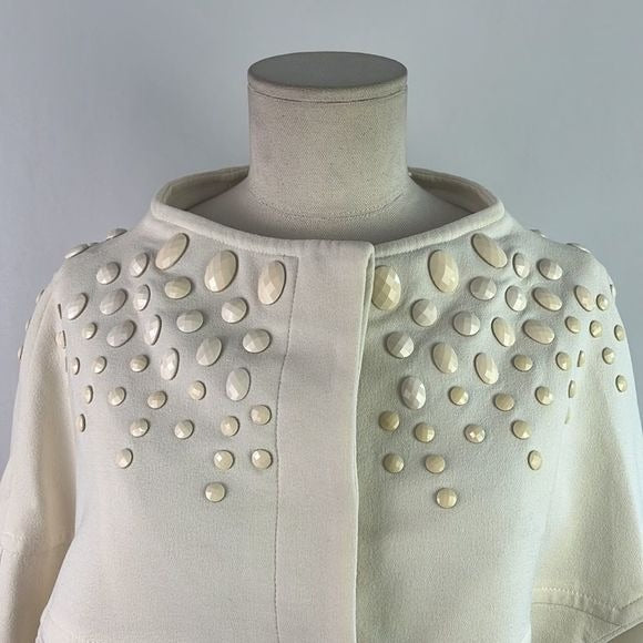 Red Valentino Cream Jacket with Beaded Trim