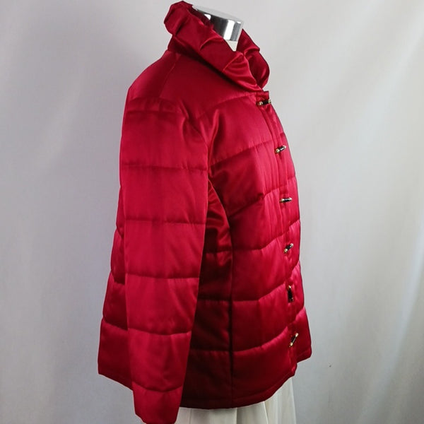 St. John Red Quilted Satin Jacket NWT