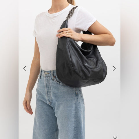 Chanel Black Caviar Hobo W Chain Strap.