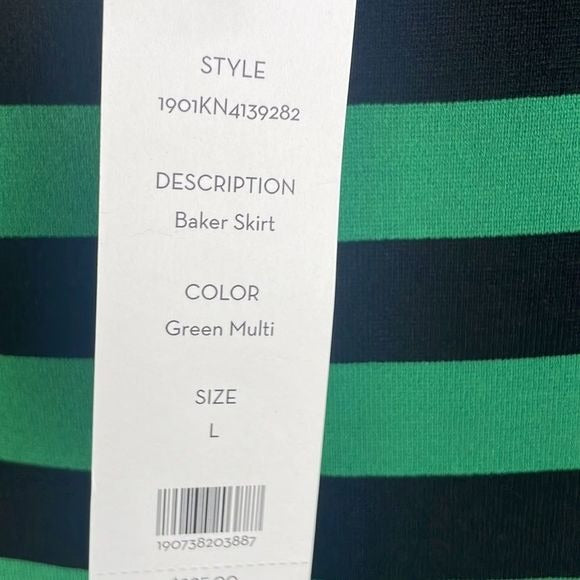 Veronica Beard NWT Black Green Striped Knit Pencil Skirt