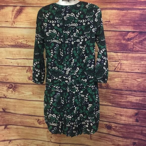 Veronica Beard Green Floral Print Silk Blouse Top
