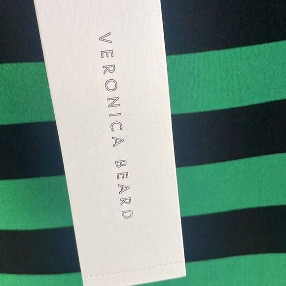 Veronica Beard NWT Black Green Striped Knit Pencil Skirt