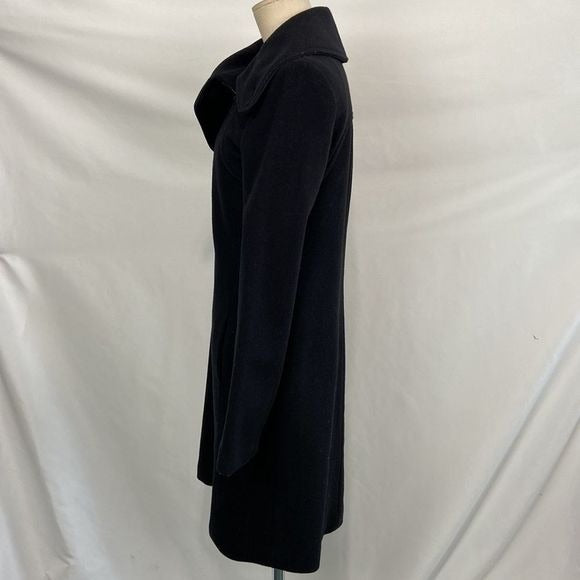 Soia & Kyo Black Side Zip 3/4 Wool Blend Coat