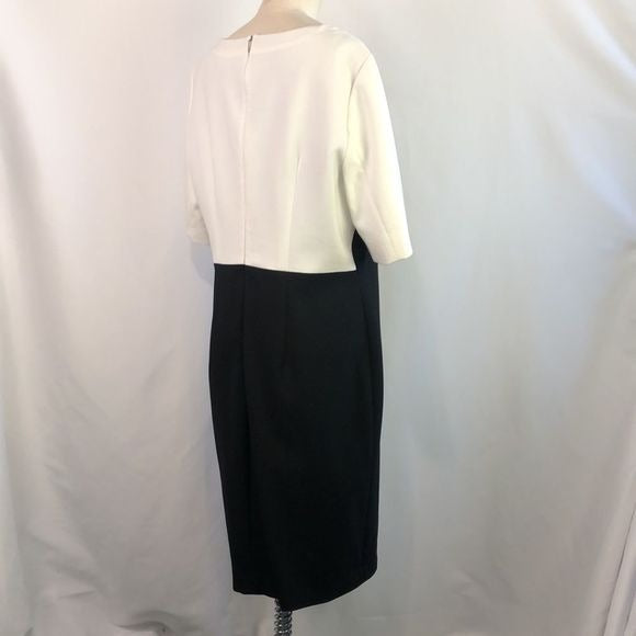 Hugo Boss Cream Top Black Bottom Dress
