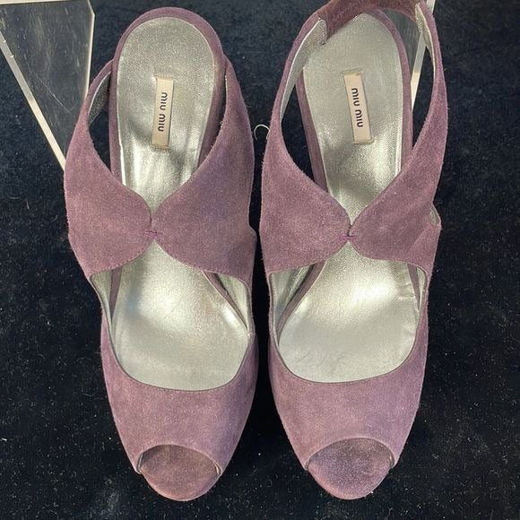 Miu Miu Purple Suede Platforms