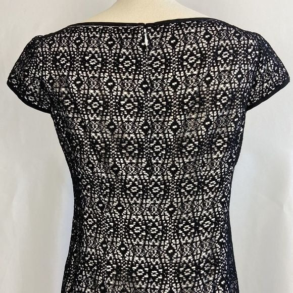 Nanette Lepore NYC Black Lace Cap Sleeve Dress