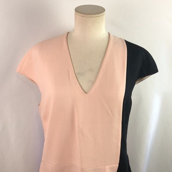 Fendi Pink Black Color Block Dress