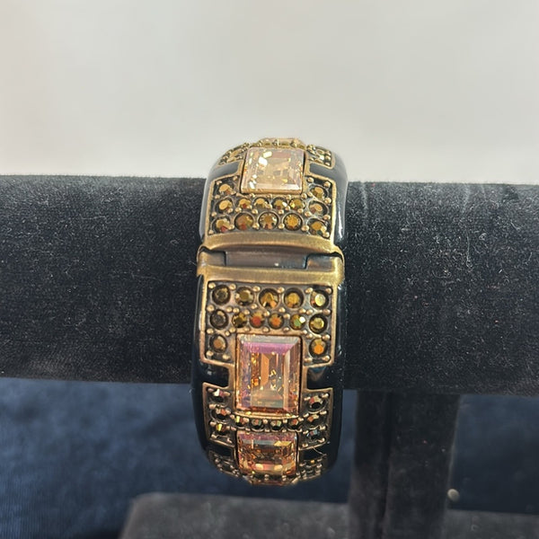 Judith Lieber Black Gold Crystal Bangle