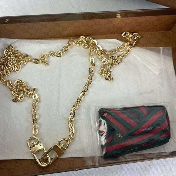 Gucci Purple Leather Logo Clutch With Box Bag