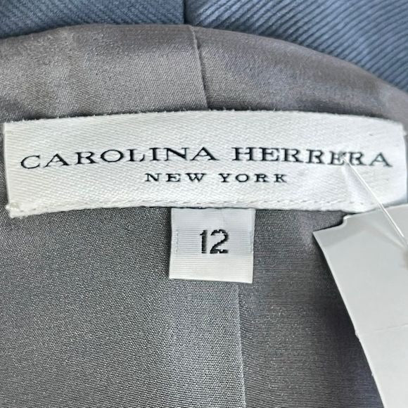 Carolina Herrera navy beaded button jacket and skirt