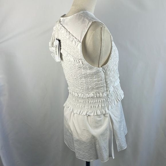 NWT 3.1 Phillip Lim White Crinkle Layered Top