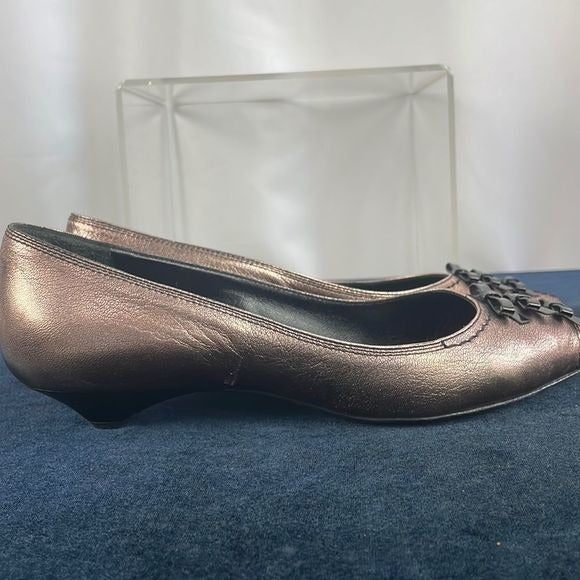 Louis Vuitton Copper w Black Bow Low Heel Shoes
