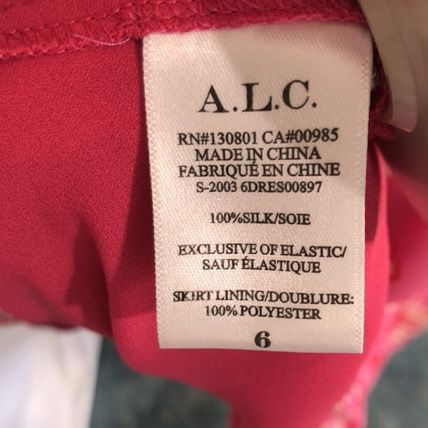 ALC Pink Floral Hi-Neck Peasant Dress New