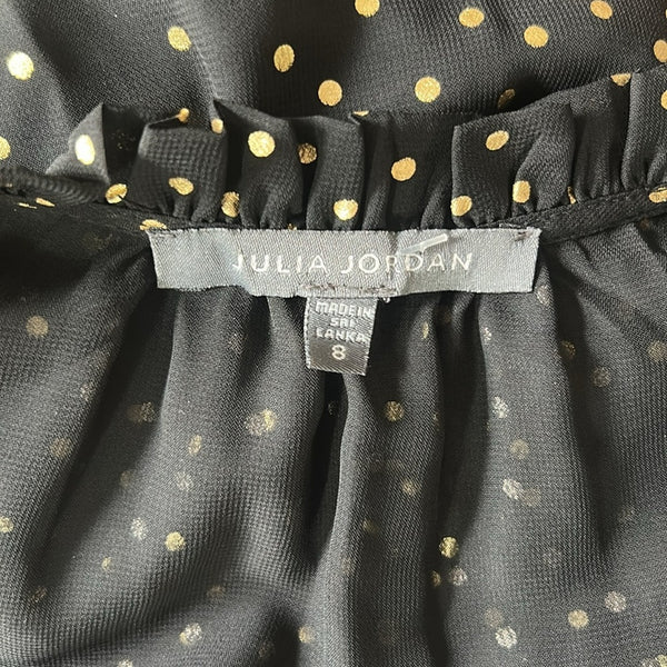 Julia Jordan Blk w Gold Dots Dress