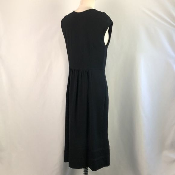 Miu Miu Black Midi With Snap Bow Back Dress