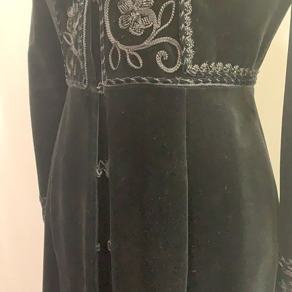 Blumarine black velvet beaded long dress
