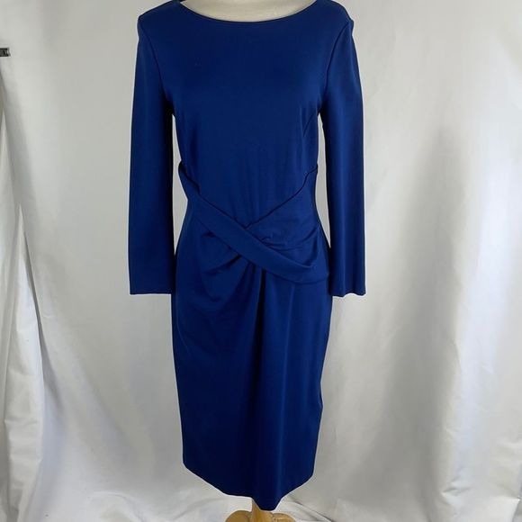 Armani Collezioni Blue Twist Front Knit Dress