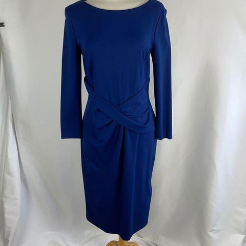 Armani Collezioni Blue Twist Front Knit Dress