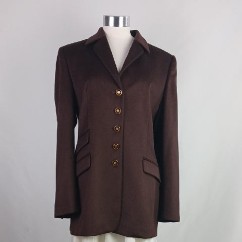 Escada Vintage Brown Angora Blend Women's Blazer